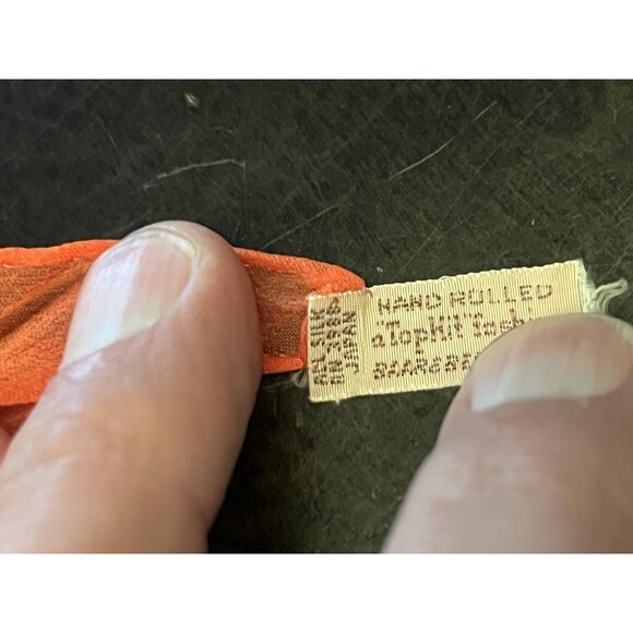 Sheer Chiffon Scarf Womens One Size Orange Hand Rolled Hem Lightweight Shawl - Picture 5 of 5